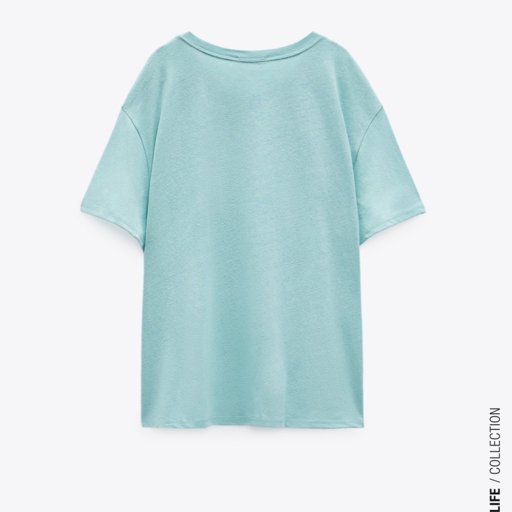 Zara Linen Blend T-shirt - Picture 7 of 9